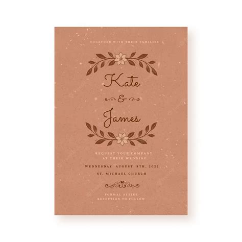 free vector hand drawn rustic wedding invitations