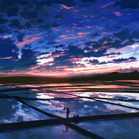 Sunset Landscapes Nature Drawings Anime Drawn 2000x2000