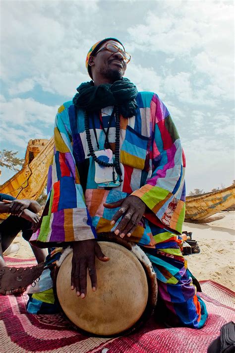 Senegalese Man Playing The Drum Senegal African Culture Culture
