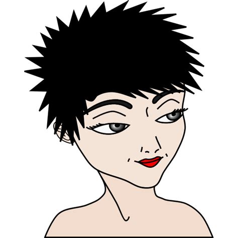 Vector Clip Art Of Girl With Spiky Hair Free Svg
