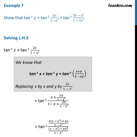 Question 2 Show That Tan 1 X Tan 1 2x1 X2 Inverse