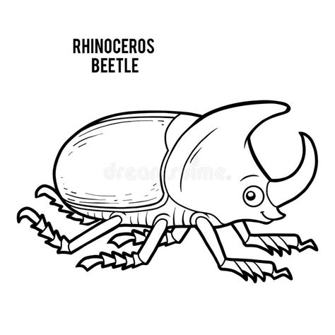 Libro De Colorear Del Rinoceronte Para El Vector De Los Adultos