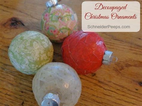 Decoupage Christmas Ornaments Tutorial