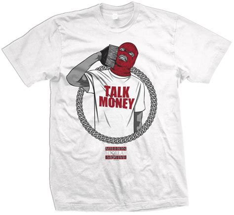 Talk Money Phone Red On White T Shirt Million Dolla Motive