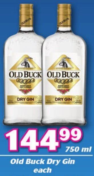 Old Buck Dry Gin 750ml Offer At Cambridge Liquor