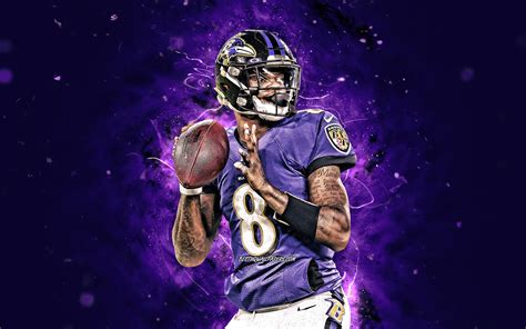 Download Wallpapers Lamar Jackson 4k Quarterback Baltimore Ravens
