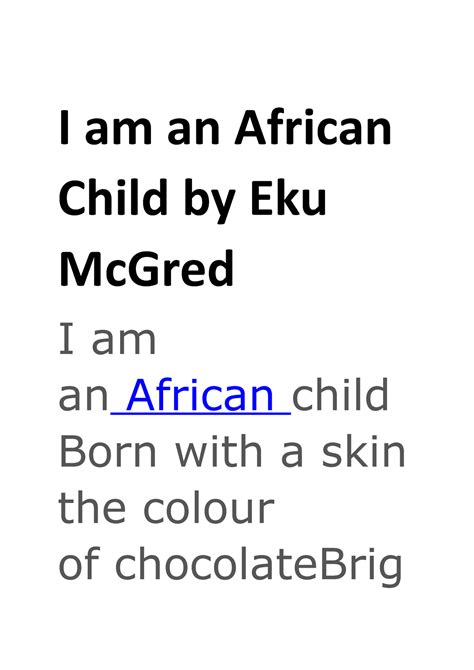 African Child Why Sinigang I Am An African Child By Eku Mcgred I Am