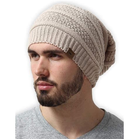 Slouchy Cable Knit Beanie For Men And Women Winter Toboggan Hats For