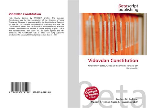 Vidovdan Constitution, 978-613-4-57815-8, 6134578150 ,9786134578158