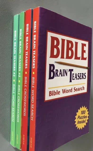Bible Brain Teasers Word Search Crossword Puzzles 4 Books 400 Puzzles