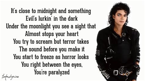 Thriller Michael Jackson Lyrics Youtube