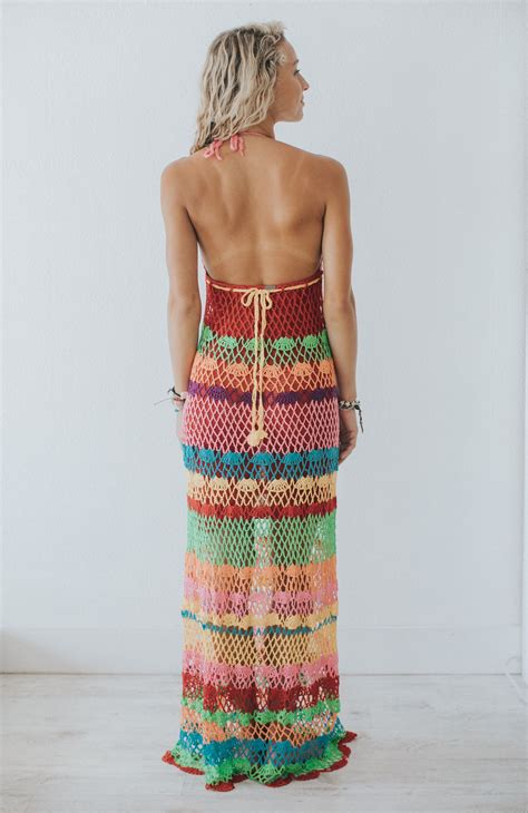 Crochet Maxi Dress Colorful Summer Cool And Breezy Crochet Summer