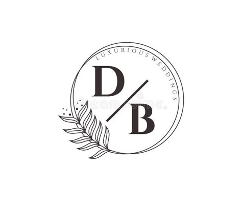 Db Initials Letter Wedding Monogram Logos Template Hand Drawn Modern