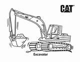 Coloring Excavator Cat Caterpillar Truck Plow Machine Printable Tractor Snow Mini Clip John Cool sketch template