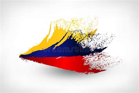 Brush Painted Flag Of Colombia Stock Vector Illustration Of Splash