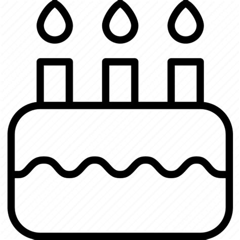 Birthday Cake Candles Dessert Food Party Icon