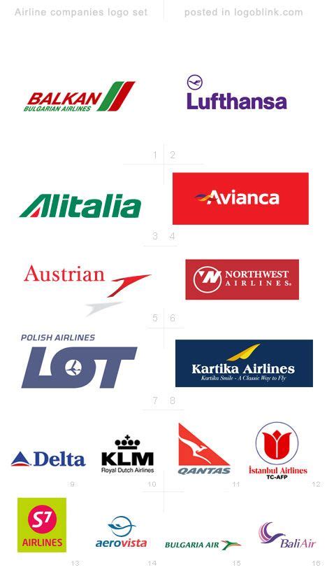 Airline Companies Logo Set Airline Logo Airlines
