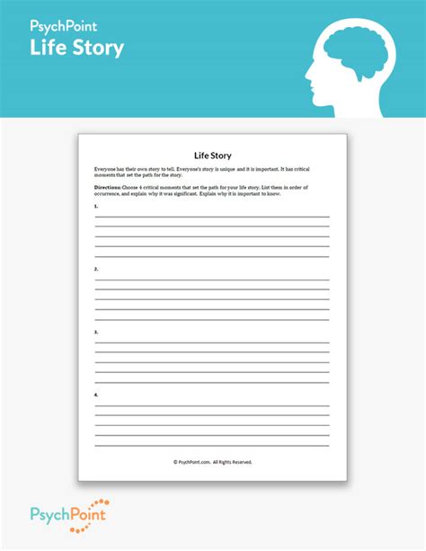 Life Story Worksheet Psychpoint