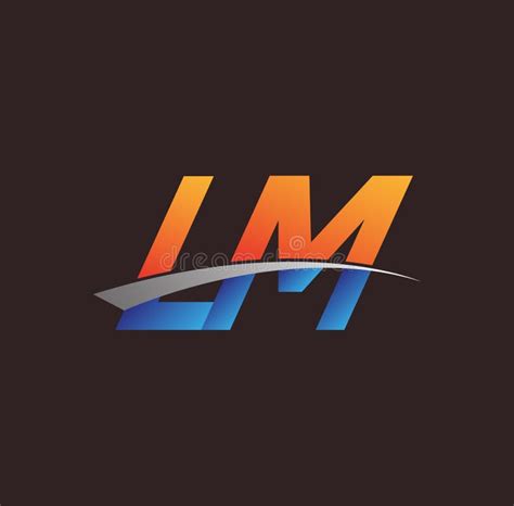 Initial Letter Lm Logotype Company Name Colored Orange And Blue And
