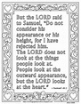 1 Samuel 16:7 Print and Color Page | 1 samuel 16, 1 samuel 16 7, Bible ...