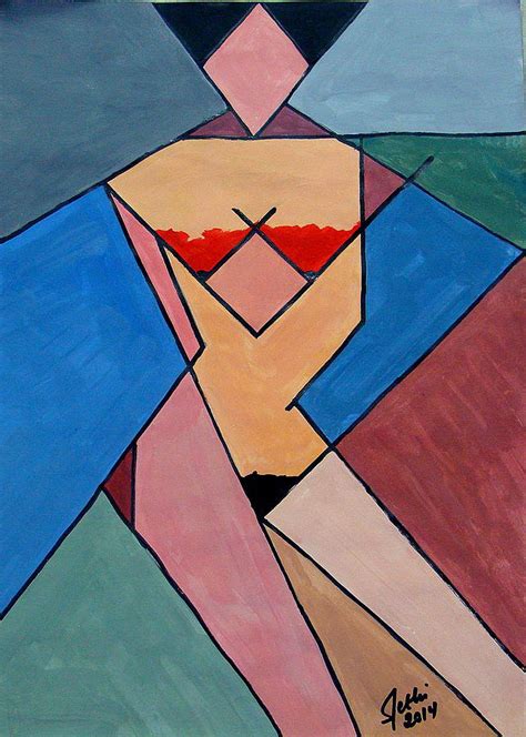 Cubist Nude Painting By Fethi Canbaz