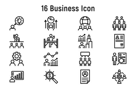 20 Business Icon Set Graphic By Captoro · Creative Fabrica