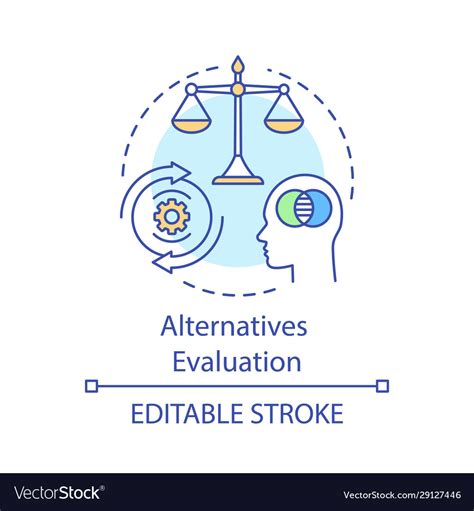 Alternatives Evaluation Concept Icon Pros Vector Image