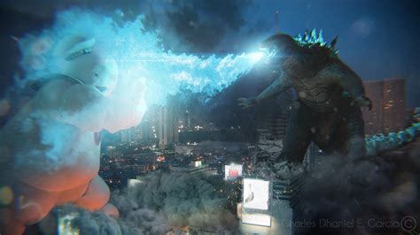 Godzilla Vs Mr Stay Puft By Charles Dhaniel Garcia R Godzilla