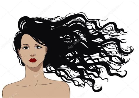 Girl With Flowing Curly Hair Stock Vector By ©deebs 118070552