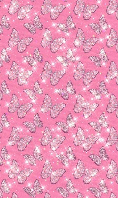 Glitterz Butterfly Pink Glitter Wallpaper Y2k Aesthetic Wallpaper