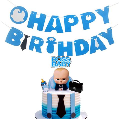 Buy Toxyu Boss Baby Happy Birthday Banner Baby Boss Cake Topper Baby