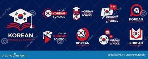 Vector Logo Of The Korean Language School Stock Vector Illustration