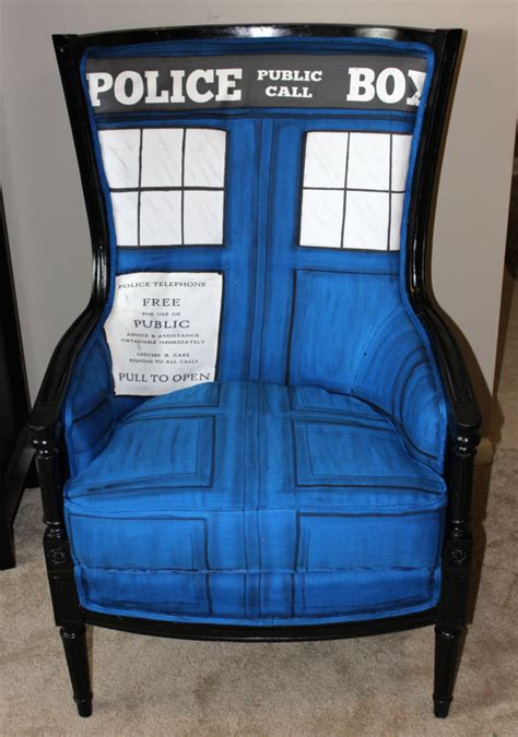 Dr Who Tardis Chair A Whimsical Bergère Regency Chair Reupholstered