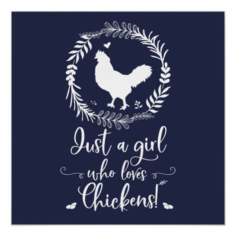 Just A Girl Who Loves Chickens Silhouette Poster Au