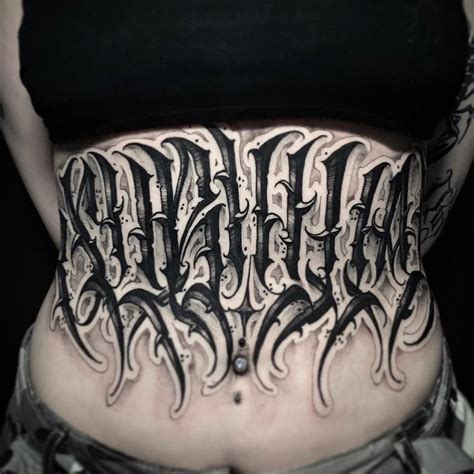 Aggregate More Than 70 Lettering Gangster Stomach Tattoos Esthdonghoadian