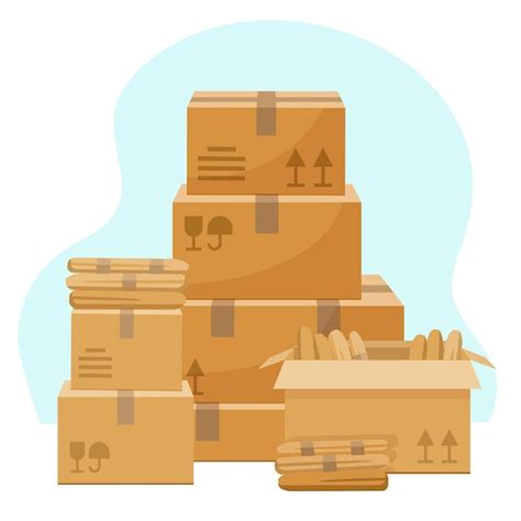 Premium Vector Vector Illustration In A Flat Style Pile Of Cardboard