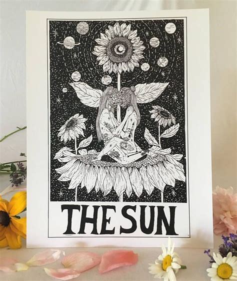 Tarot Card Print The Sun By Madison Ross Etsy In 2021 The Sun