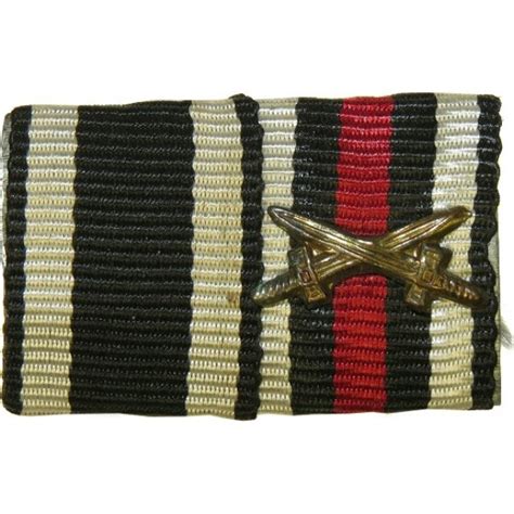 Ribbon Bar From Ww1 Ek2 And Cross With Swords Insignia And Awards