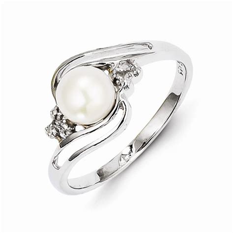 Sterling Silver Pearl And Diamond Ring Wprl25 Brocks Jewelers
