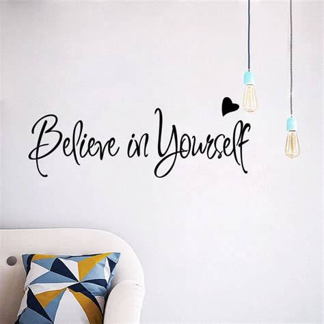 Removable Believe In Yourself Inspirational Vinyl Wall Quotes Lettering Sticker Decal Art Home