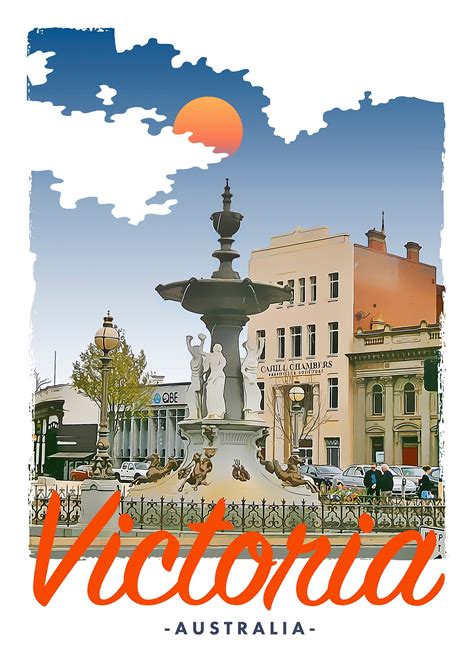 Retro Vintage Style Travel Poster Or Canvas Picture Victoria Etsy
