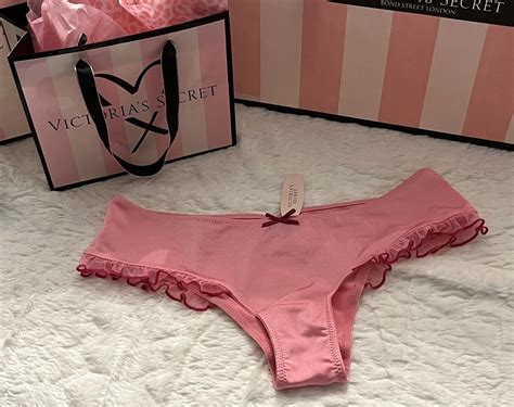 New Vtg Victoria’s Secret Sexy Little Things Logo Satin Ruffle Hiphugger Panty M Ebay