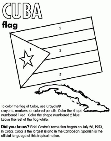 Cuban National Flag Coloring Page Coloring Home