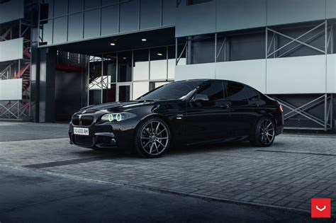 Black Bmw 5 Series With Color Changing Halos By Vossen Wheels — Carid