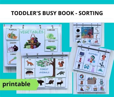 Busy Book Printable Toddler Learning Preschool Busy Book Etsy Busy