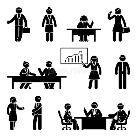 Stick People Conference Table Stock Illustrations 34 Stick People