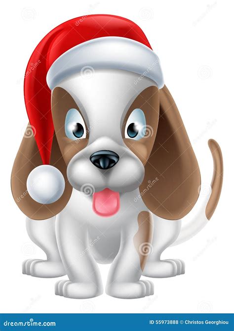 Santa Hat Puppy Dog Stock Vector Image 55973888