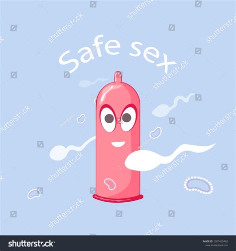 Illustration Cute Kawaii Condom Mascot Charactor เวกเตอร์สต็อก ปลอดค่าลิขสิทธิ์ 1307425465