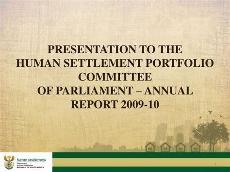 Ppt Presentation To The Human Settlement Portfolio Committee Of