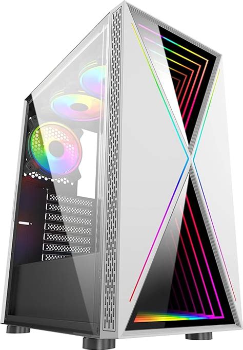 Amazon Bgears B Blackwidow Rgb ホワイト ゲーミングpc Atxケース 特殊リップル効果 Argb フロント